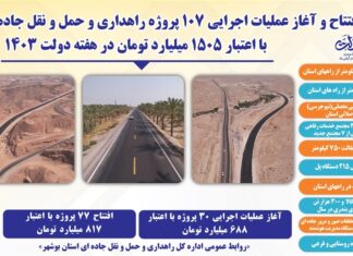 تخصیص ۸۱۷ میلیارد تومان به طرحهای راهداری بوشهر