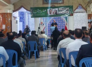 عطرافشانی گلزار شهدا بوشهر به مناسبت هفته دولت برگزارشد