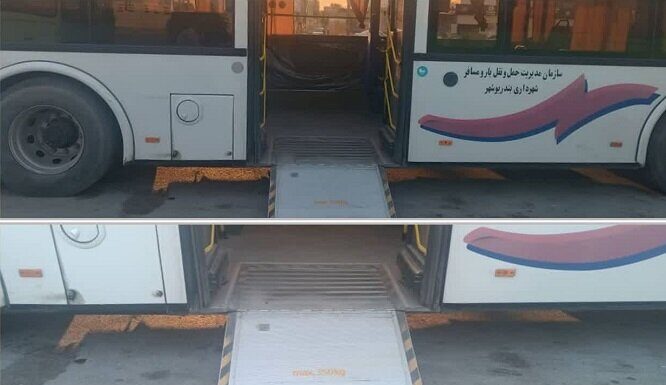 ۷۵ درصد اتوبوسهای شهری بوشهر به امکانات ویژه توانیابان مجهز شدند