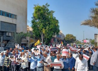 خروش مردم بوشهر در راهپیمایی «بشارت نصر»؛ همصدایی با ملت مظلوم فلسطین